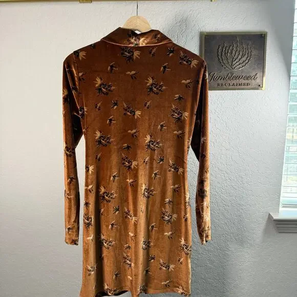 Women's House of Harlow Amber Floral Ruched Front Button Front Dress Size Small - Picture 7 of 10